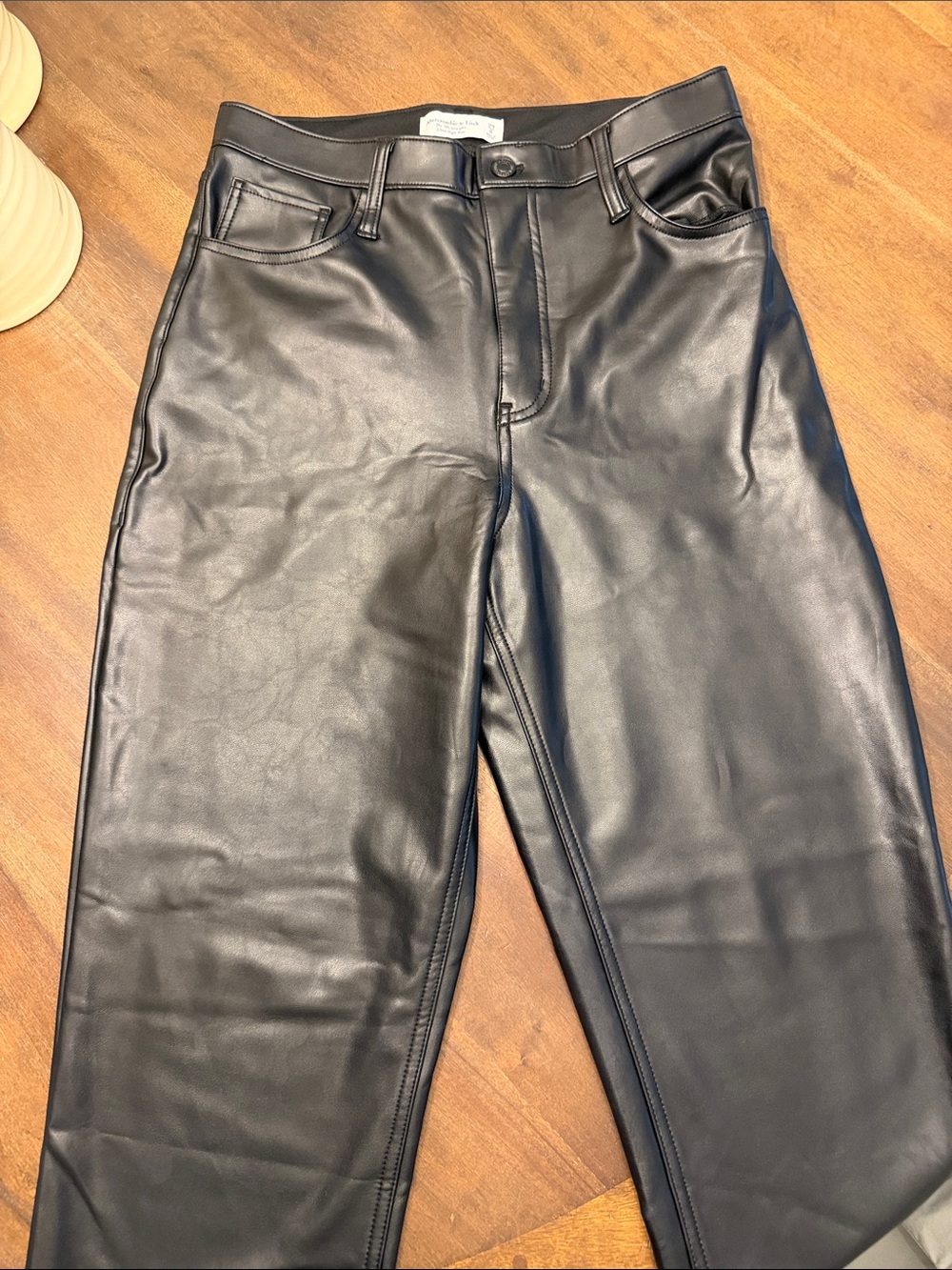 Abercrombie &Fitch Black Faux Leather Pants